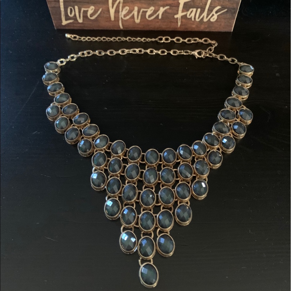Vintage Emerald Gem Statement Necklace